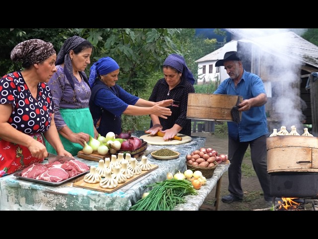 From the Neighbor to Our Table | Cooking Khinkali with All the Mountain Village Neighbors