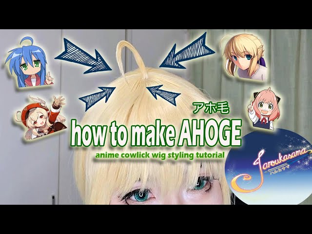 How to make AHOGE | anime cowlick saber ahoge | wig styling tutorial by jaRoukaSama
