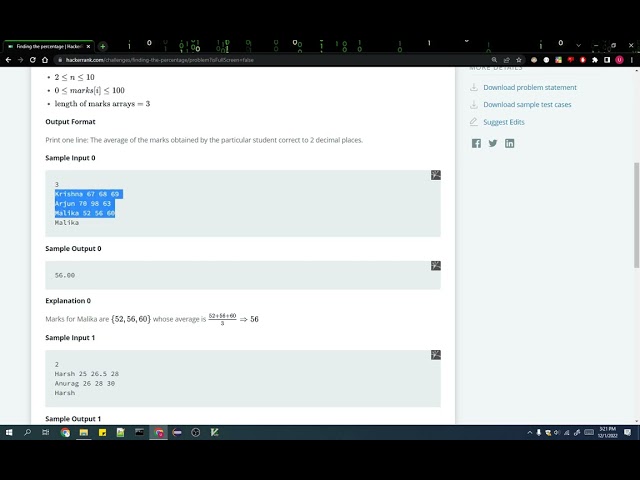 HackerRank Python Problem "Finding the Percentage" || Competitive Programing With Python @Codolearn
