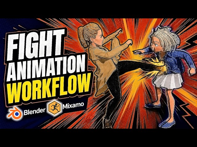 Create a Fight Scene in Blender Using Mixamo | Animation Cleanup Tutorial