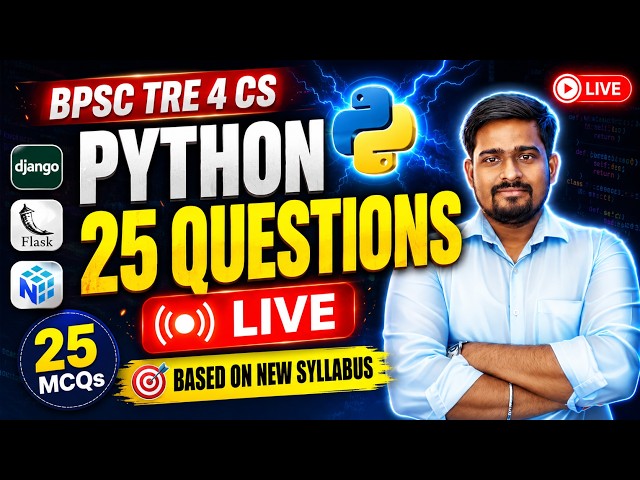 🚀 BPSC TRE 4 Computer Science Python Practice Set | 25 Exam-Oriented MCQs | Live Session #tre4
