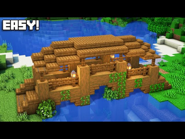 How to Build a Small Bridge in Minecraft Tutorial 1.20.1 | Minecraft Roofed Bridge