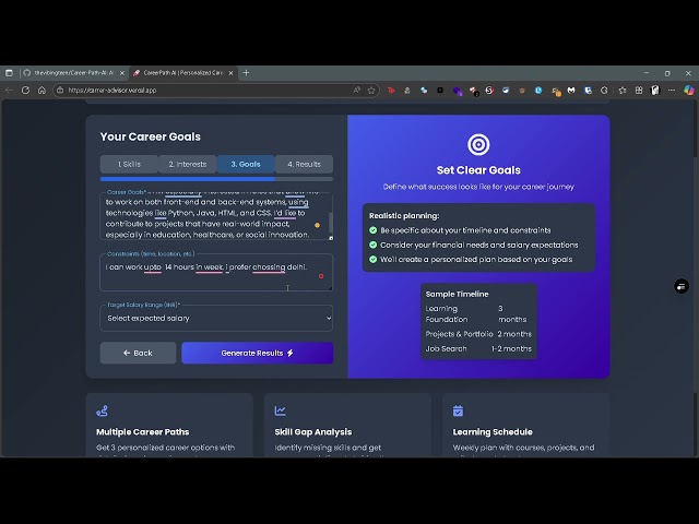 CareerPath AI: Gen AI Hackathon Submission (Personalized Career Advisor with Google Gemini)