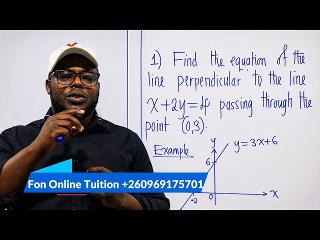 Find the Equation Perpendicular to x+2y=4 at (0,3) | Coordinate Geometry 