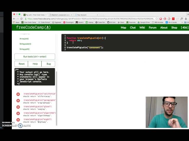 Pig Latin -- JavaScript -- Free Code Camp