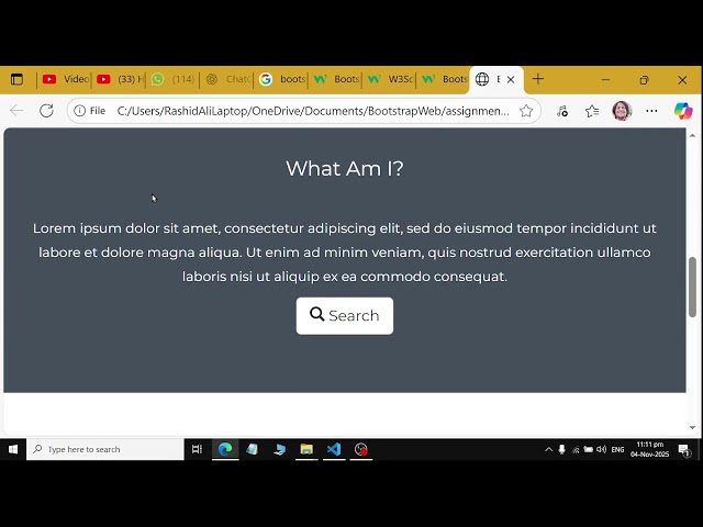 Bootstrap About me web Layout