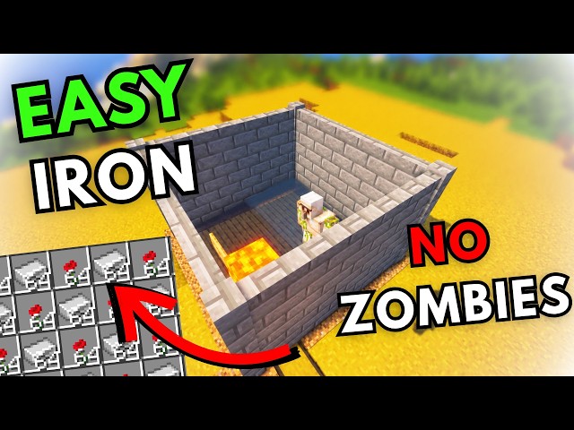 YOU NEED THIS AFK STARTER IRON FARM IN MINECRAFT