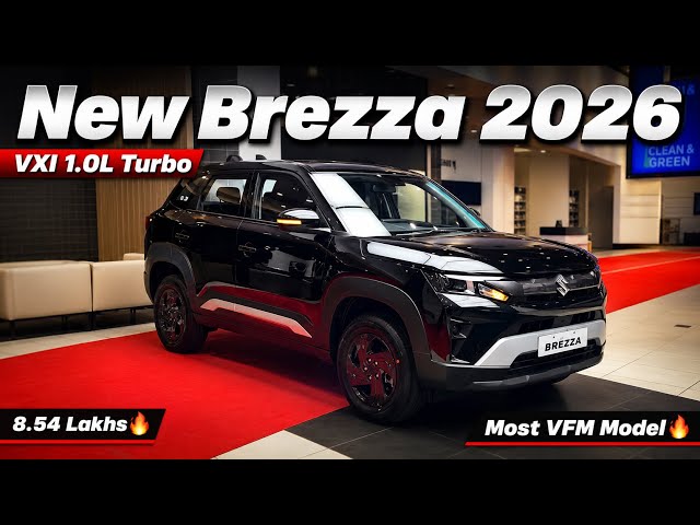 2026 New Maruti Brezza VXI 1L Turbo Full Review | 8.54 Lakhs Only🔥