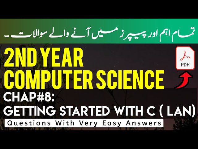 2nd year computer science Chapter 8 Important Questions with Answers:Getting Started with C Language