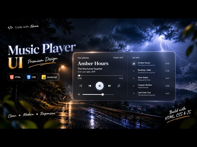 🎵 Build a Premium Music Player UI with HTML CSS & JavaScript