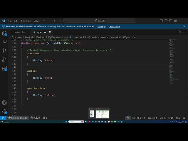 Responsive Web Design with CSS Media Queries for Mobile, Tablet, and Desktop
