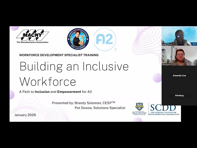 Building Inclusive Workforce (Part 1)-Workforce Development Specialist Training