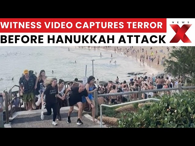 Australia Bondi Beach Shooting: raw Footage Shows Panic And People Fleeing In Bondi Beach Attack