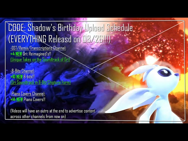 CODE: Shadow Birthday Upload Schedule Announcement Trailer!! (08/26)