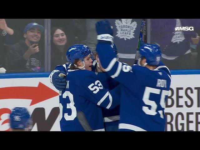 Bobby McMann scores a powerplay goal against the New Jersey Devils