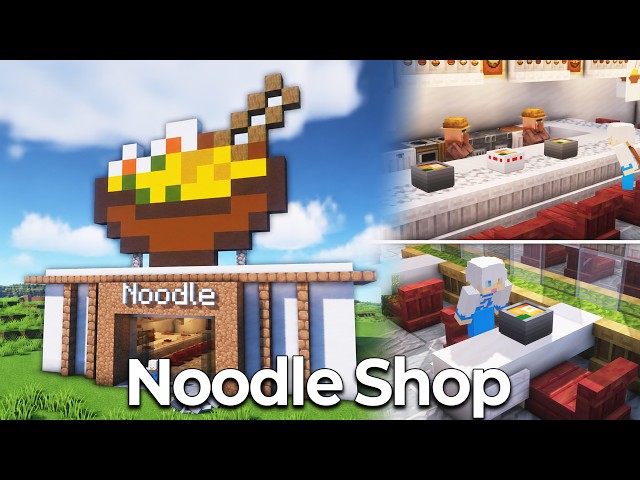 ⛏️ Minecraft Tutorial :: How to build a Noodle Shop 🍜 [마인크래프트 라면 가게 만들기 건축강좌]