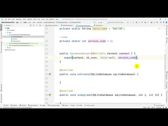 SQLite Database in Android Studio part 1