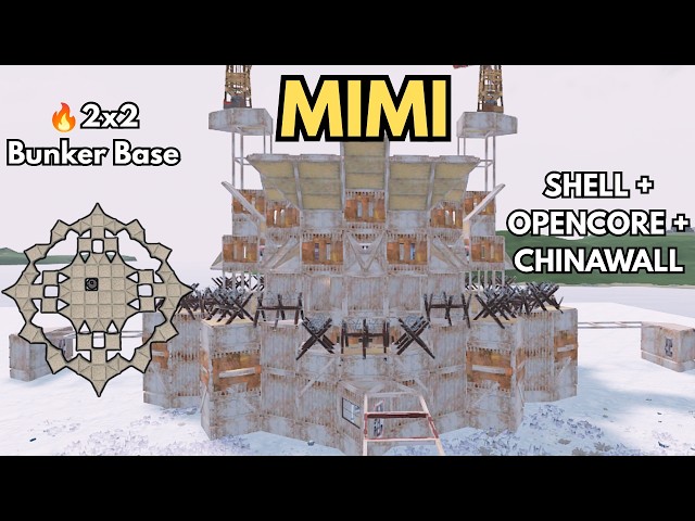 🔥MIMI - Perfect 2x2 Bunker Base | Open Core + Shell + China Wall | Rust Base Design