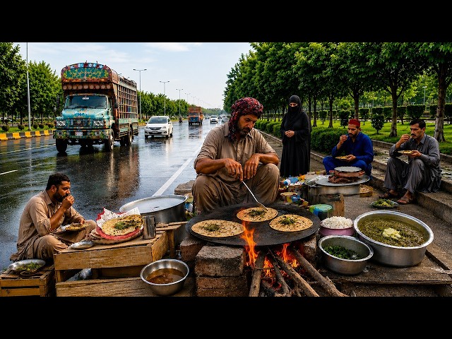 PAKISTAN'S LEGENDARY HIGHWAY SAAG PARATHA BREAKFAST RS/-70 🤤| ULTIMATE REAL DESI NASHTA STREET FOOD