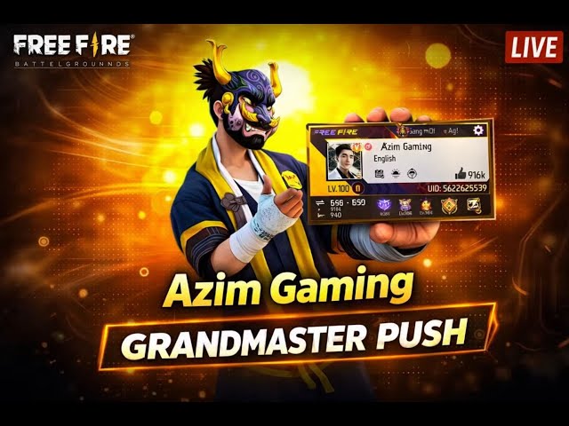 New Grandmaster Top 1 Push V Badge Lobby ❤ FF LIVE ✌ Free Fire LIVE! #ff #freefire