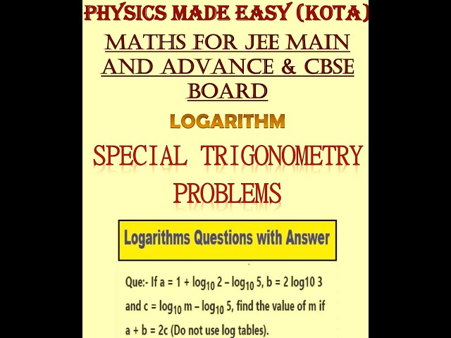 Jee Advance maths; Logarithmic inequalities; special limits & continuity; trigonometry hard problems