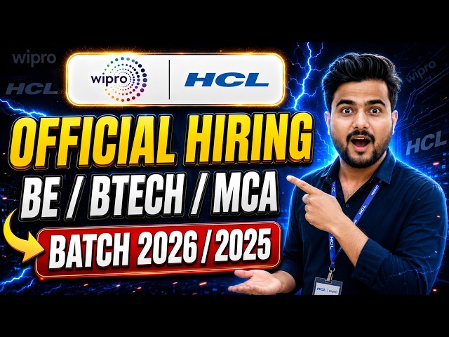HCL Tech Official Hiring | Wipro Trainee Hiring | Batch 2026, 2025 | Freshers Apply Now