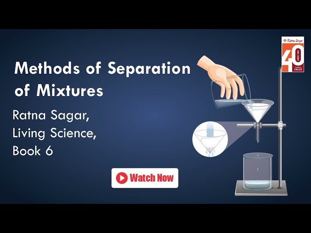 Methods of Separation of Mixtures Class 6 Science - Ratna Sagar  Living Science Book 6
