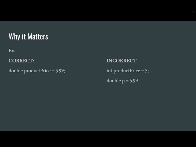 Variables & Data Types
