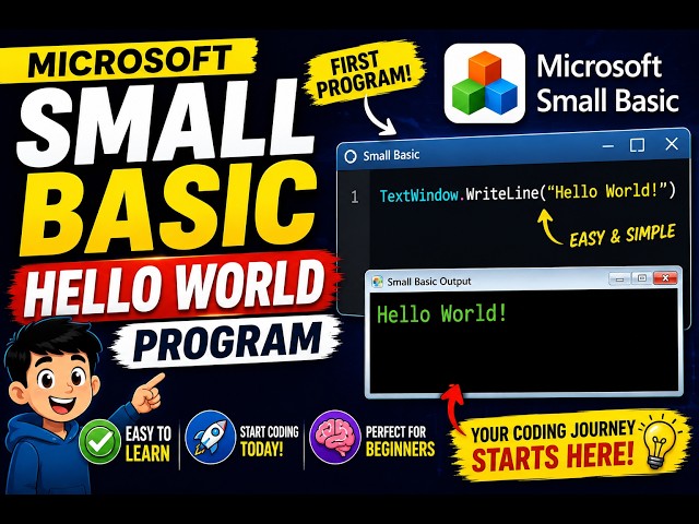 Microsoft Small Basic Hello World Program 💻 | First Program for Beginners | Start Coding Today!