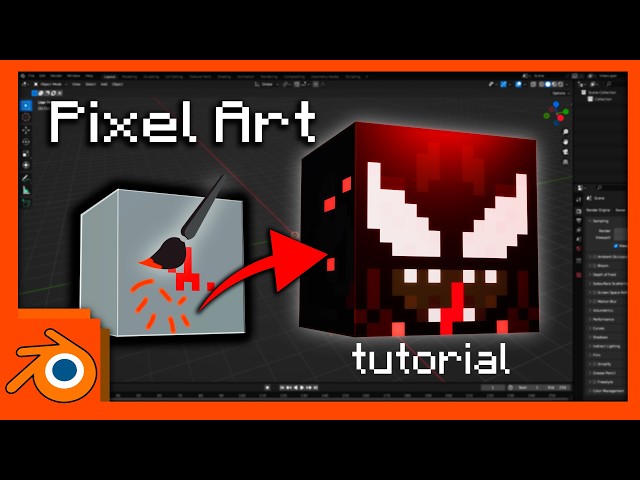 Como hacer Pixel ART 3D EN Blender TUTORIAL-nivel_medioprincipiante