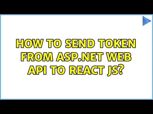 How to send token from ASP.net Web API to react js?