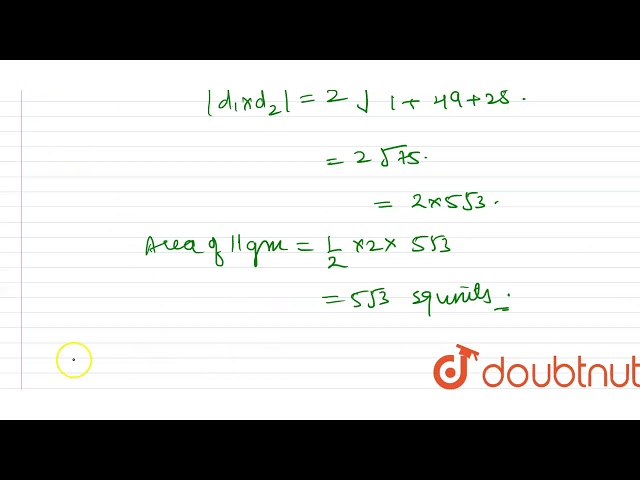 Find the area of the parallelogram whose diagonals are represented  by the vectors   (i)`vec(d)_(1)=