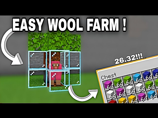 Easiest Automatic WOOL Farm Minecraft 26.32!!