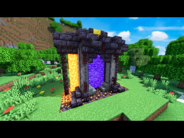 How to Build a Nether Portal | Nether Portal Design (Minecraft Tutorial)