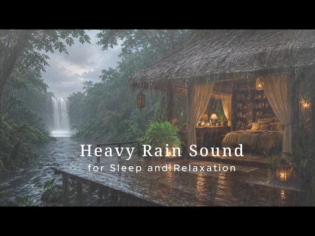 RAIN SOUNDS in Dark Forest Cabin ⚡ Soothing Night Rain Sounds for a Good Night's Sleep ⛈