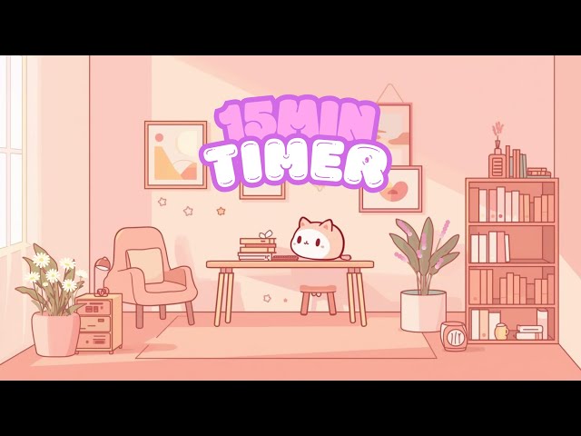 15 minutes – relax & study with me | cute study timer 🌸