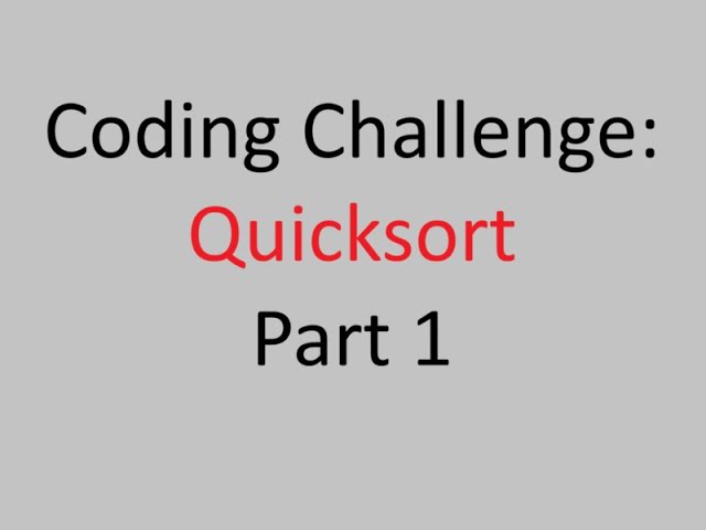 Senior Developer Tries To Code Quicksort