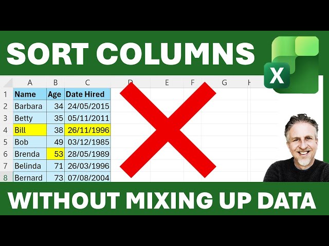 How to Sort Columns in Excel Without Mixing Data
