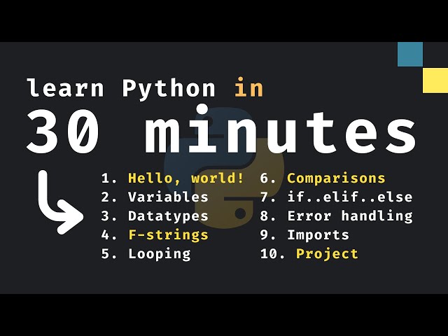Learn Python in Only 30 Minutes (Beginner Tutorial)