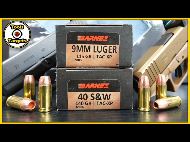 9MM vs .40S&W!...Barnes Vor-TX Self-Defense AMMO Ballistic Gel Test!
