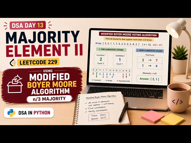 DSA Day 13: Majority Element II (LeetCode 229) | Modified Boyer Moore Voting Algorithm