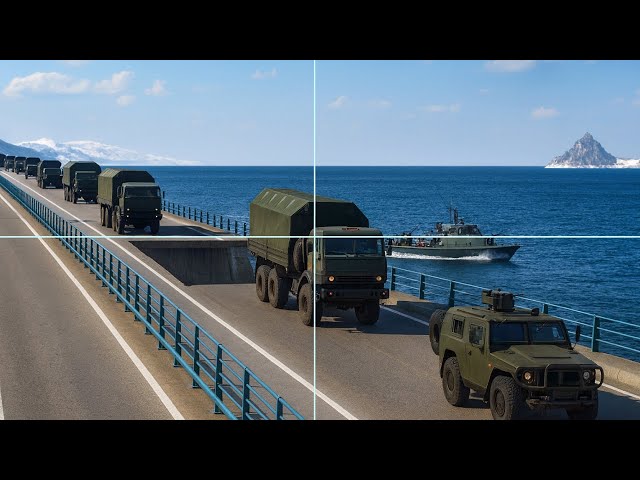 Advanced Ukrainian Missile BLOWS UP Crimean Bridge with Russian Armored Vehicle Convoy - Arma 3