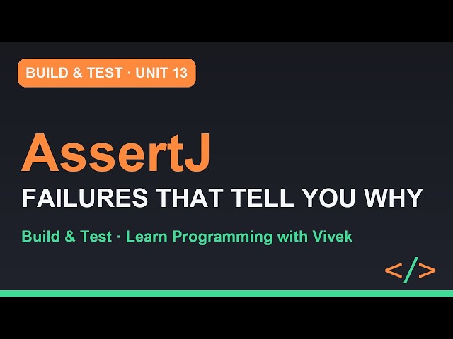 Build & Test: AssertJ: Failure Messages That Help | Unit 13