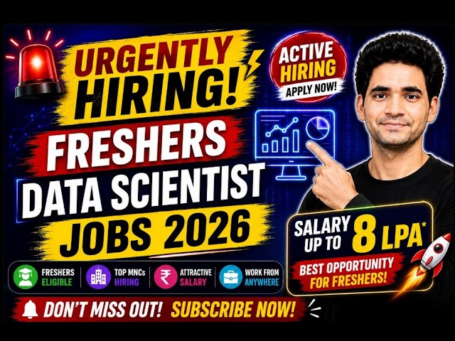🚨 Urgent Data Scientist Hiring for Freshers | Top 5 MNC Jobs | Up to 8 LPA | Apply Now!
