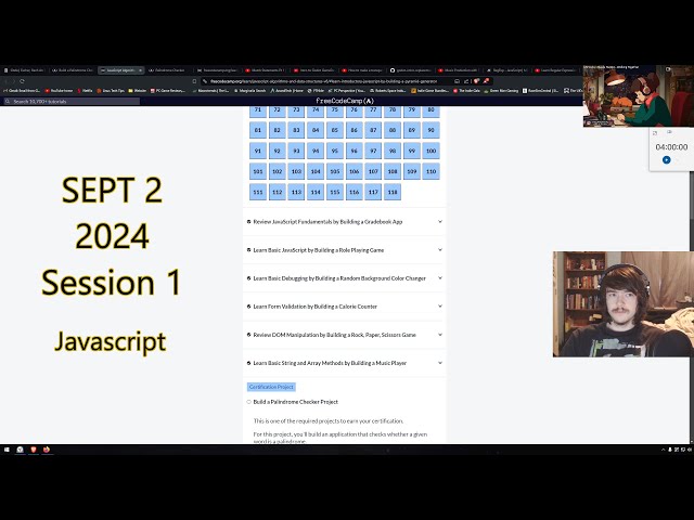 freeCodeCamp - Pt16 JavaScript Algorithms and Data Structures | Sept 2 24 Study Session 1
