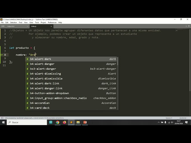 JavaScript tutorial para principiantes.  #19 objetos
