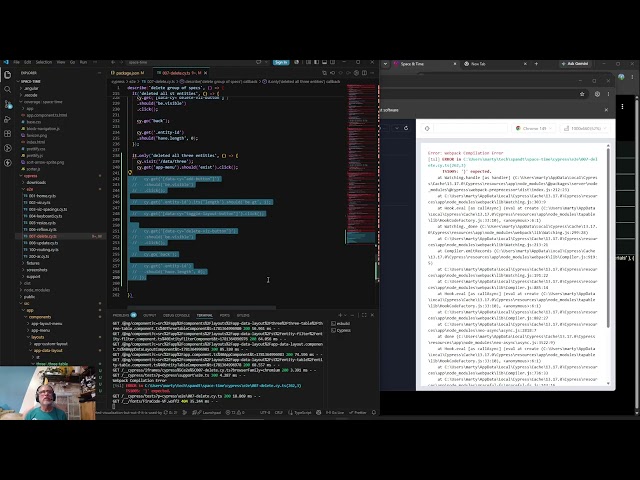 515 - ThreeJS and Angular Space And Time Application: e2e cypress testing