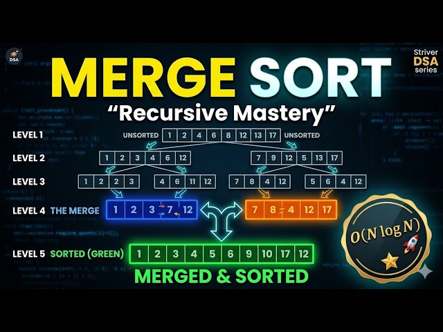 Merge Sort Explained Step by Step | Divide & Conquer | Striver DSA Series 🔥