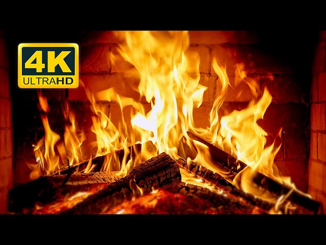 🔥 Cozy Fireplace 4K (12 HOURS). Fireplace with Crackling Fire Sounds. Crackling Fireplace 4K