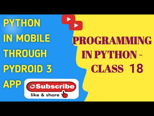 PROGRAMMING IN PYTHON-CLASS 18